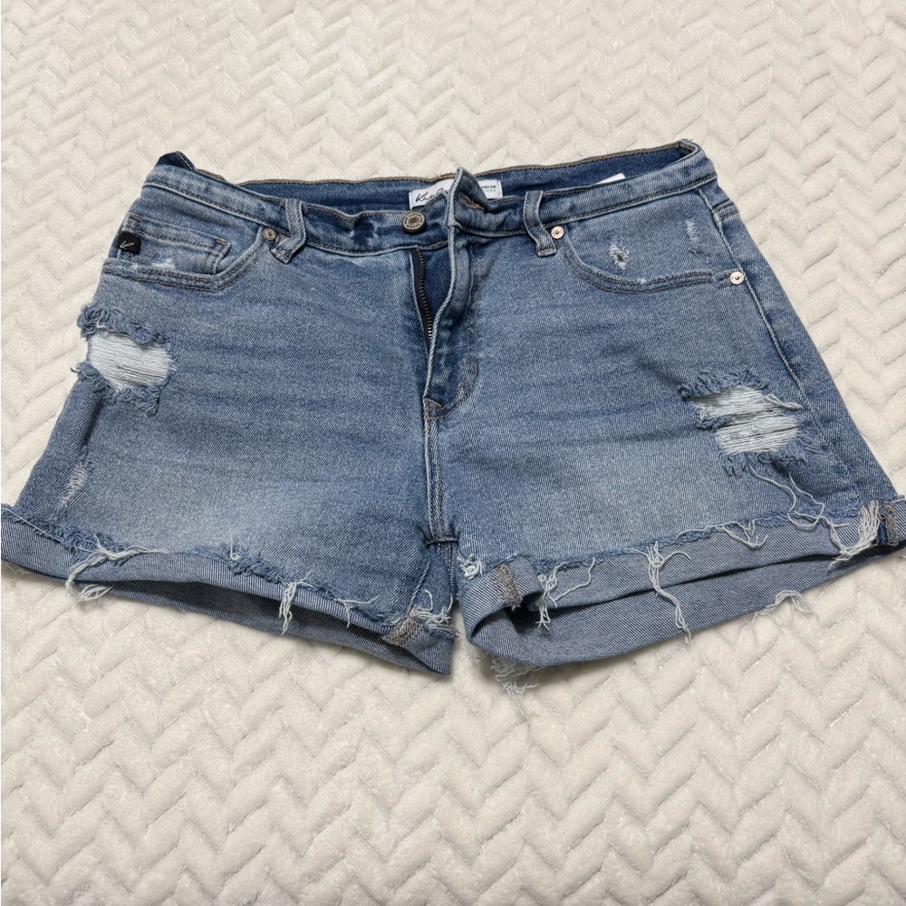 KanCan Blue Distressed Jean Shorts